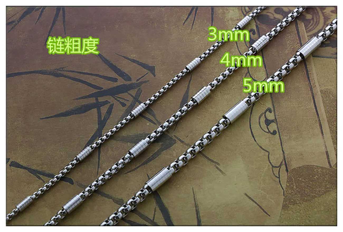 Fashion Personality Simp Titanium Steel Men And Women Necklace Square Pearl Stainless Steel With Chain Single Jewelry Hot Sale W250718