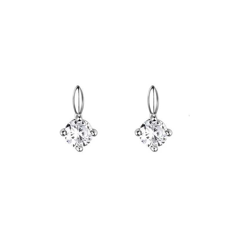 2 Carat 8mm 925 Silver Round Moissanite Stud Earrings For Women 925 Sterling Silver Sparkling Wedding Party Fine Jewelry XJ250718