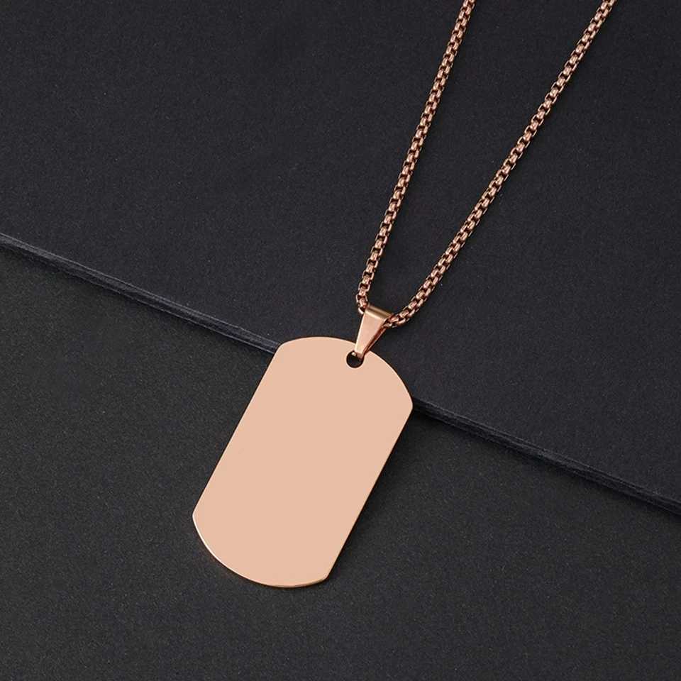 22*39mm Tag Necklace For Men Military Army Nameplate Blank Pendant Mirror Polished Stainless Steel Jewelry Accessories 10Pcs W250718