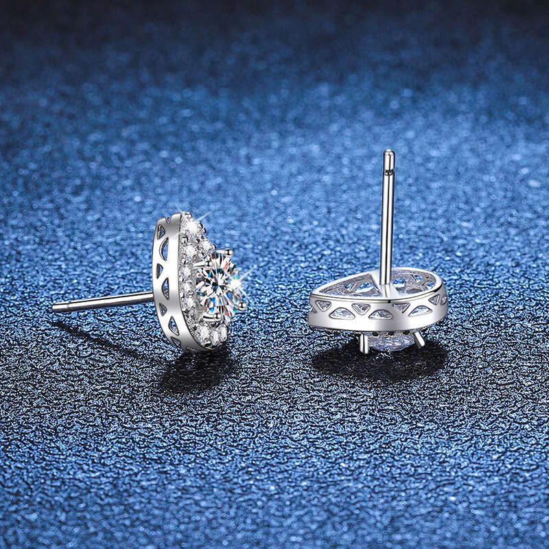 S Pure Sier for Women, Light Korean Style, Water Drop Shape Earrings, D Color 1 Carat Moissanite Earrings acb