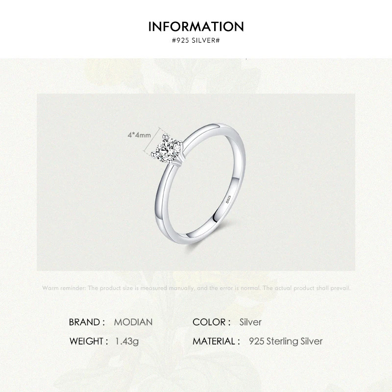 Modian 925 Sterling Silver 10 Hearts Clear CZ Simulated Diamond Simple Wedding Bands Ring For Women Statement Engagement Jewelry 250715