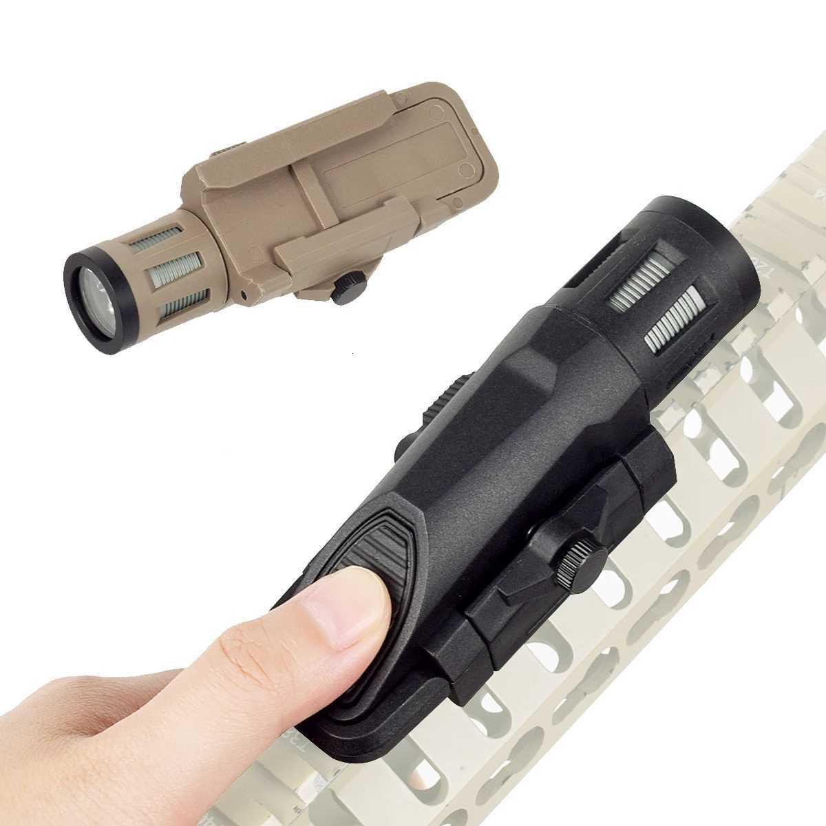 Tactical INFORCE WML APL Nylon Rif Pistol Gun Strobe D Light Fits 20mm Rail Airsoft Weapon Hunting Flashlight XJ250718