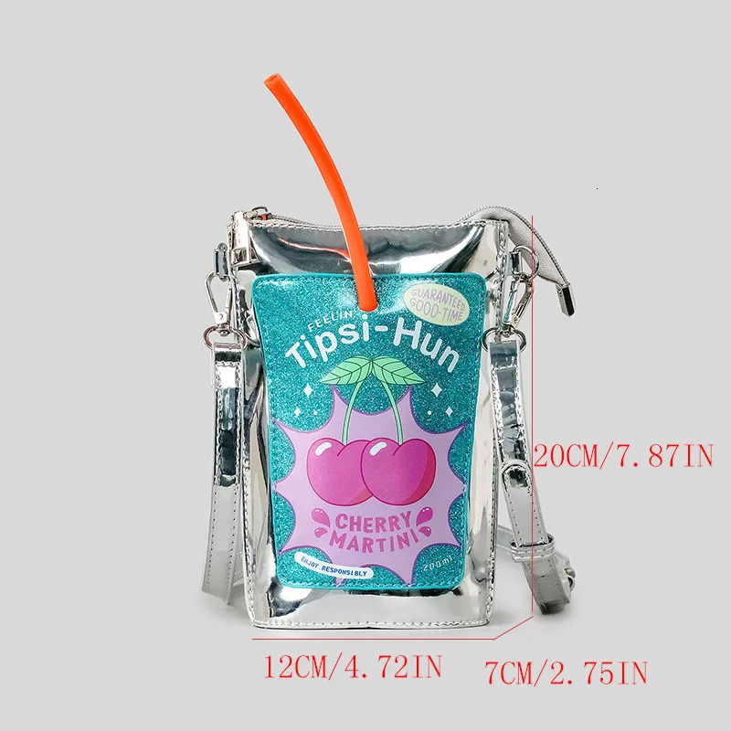 Novelty Cherry Martini Shaped Purses and Handbags for Women Creative Cute Crossbody Bags Funny Shoulder Bag for Girls 250717