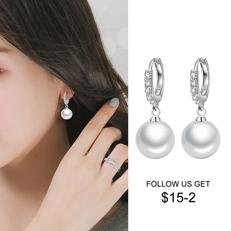 LByzHan Pearl Earrings Genuine Natural Freshwater Pearl 925 Sterling Silver Earrings Pearl Jewelry For Wemon Wedding Gift 250715
