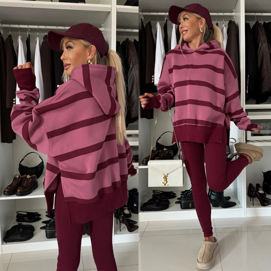 hot Free shipping designer hoodie for women Fashionable and minimalist hooded comfortable hoodie set two-piece set