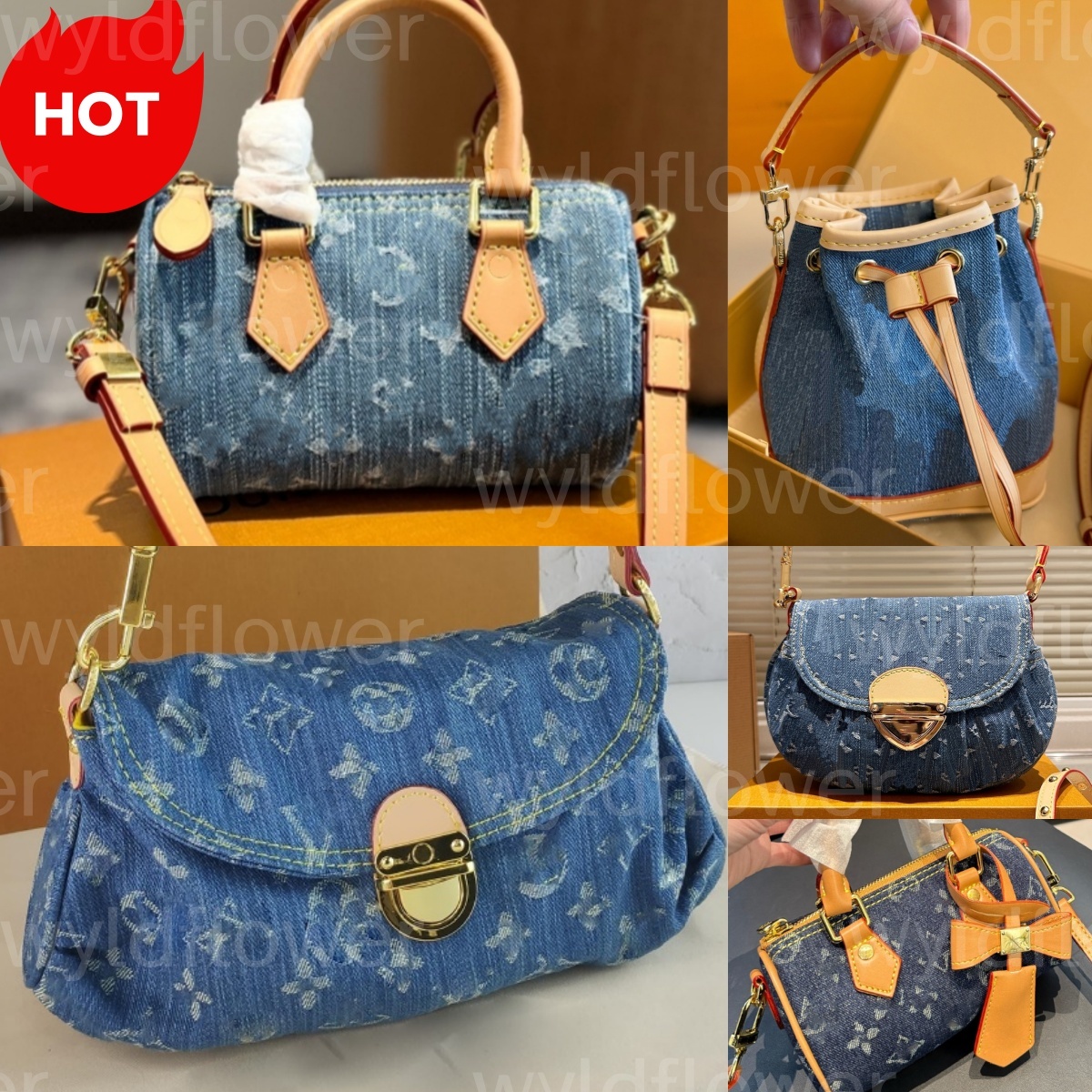 denim Luxury designer bags designer demin purse jean shoulder bags designers woman crossbody bag blue purses vintage handbags designer for women tote bags6
