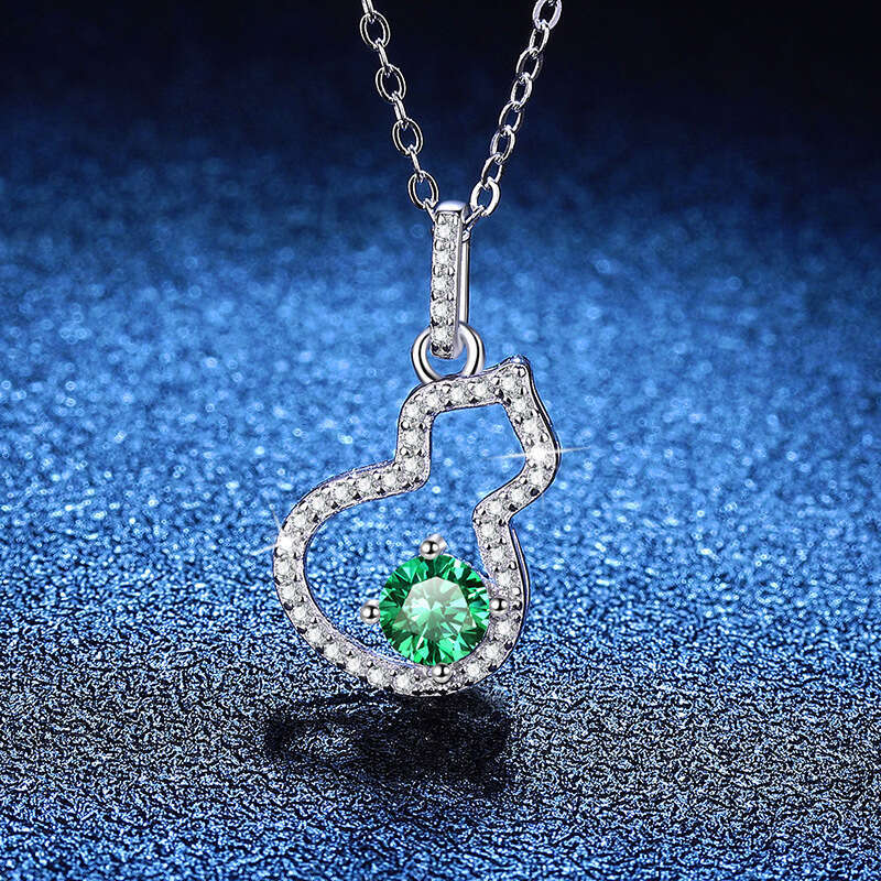 S Pure Sier 50 Points Pendant Classic Gourd Clavicle Chain D Color Moissanite Necklace for Women cfb