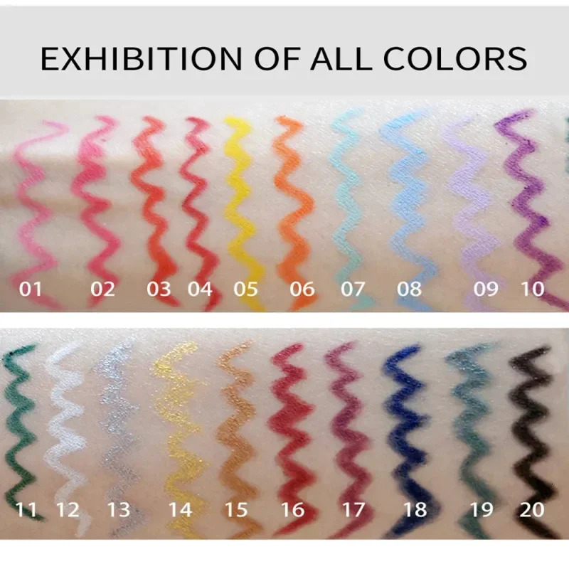 Matte Colorful Eye Liner Pen Cream 20 Colors Eyeliner Gel Pencils Option Easy To Wear Make Up Cosmetics White Yellow Blue Purple 250717