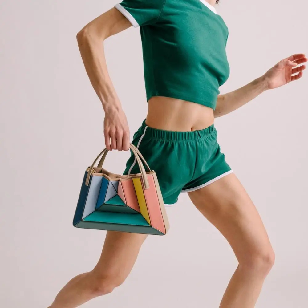 Fashion Panelled Women Handbags Patchwork Shoulder Bags Pu Leather Crossbdoy Bag Small Tote Trend Female Purses 250717