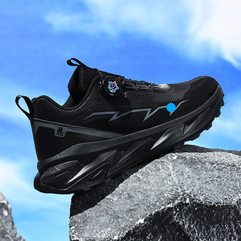 2025 Spring Summer Large Size Rotating Buckle Mesh Sports Men's Running Fashion Casual Versatile Breathable Trendy Shoes