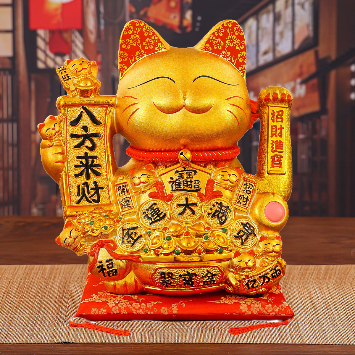 Automated Ceramic Feline Sculpture: A Unique Addition to Your Home Interior Collection Elegant Durable