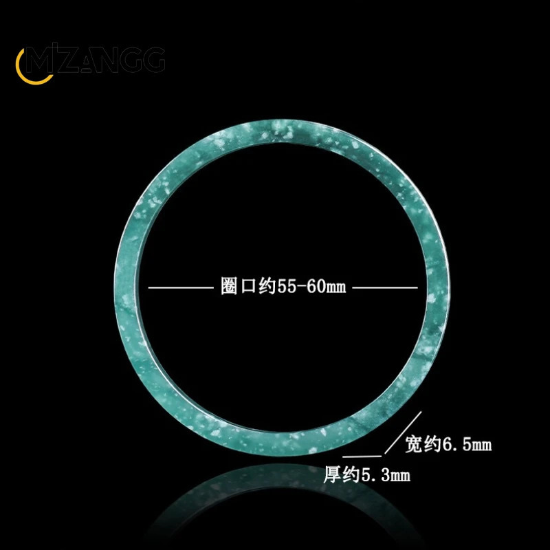 Natural Jadeite Blue Water Square Bangles Beautifully Carved Icy Jade Bracelet Personalized Fashion Men and Women Jewelry Gift 250716