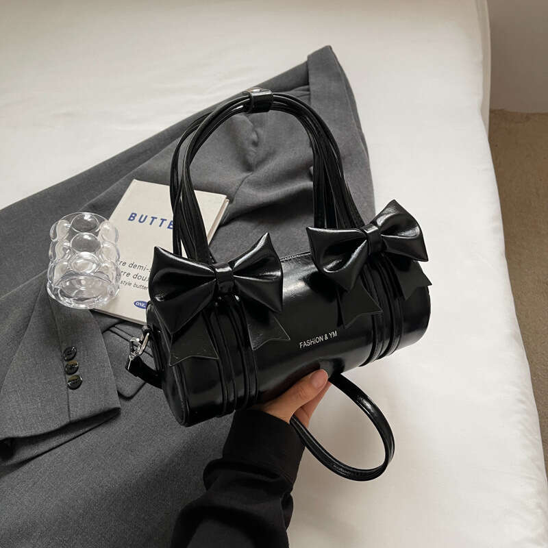 Super popular niche bow for women new single shoulder underarm versatile crossbody carrying cylindrical stick bag