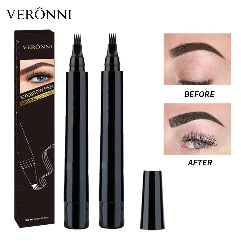 VERONNI natural color four-pronged eyebrow pencil waterproof and sweat-proof four-pronged eyebrow pencil easily create eyebrow 250712