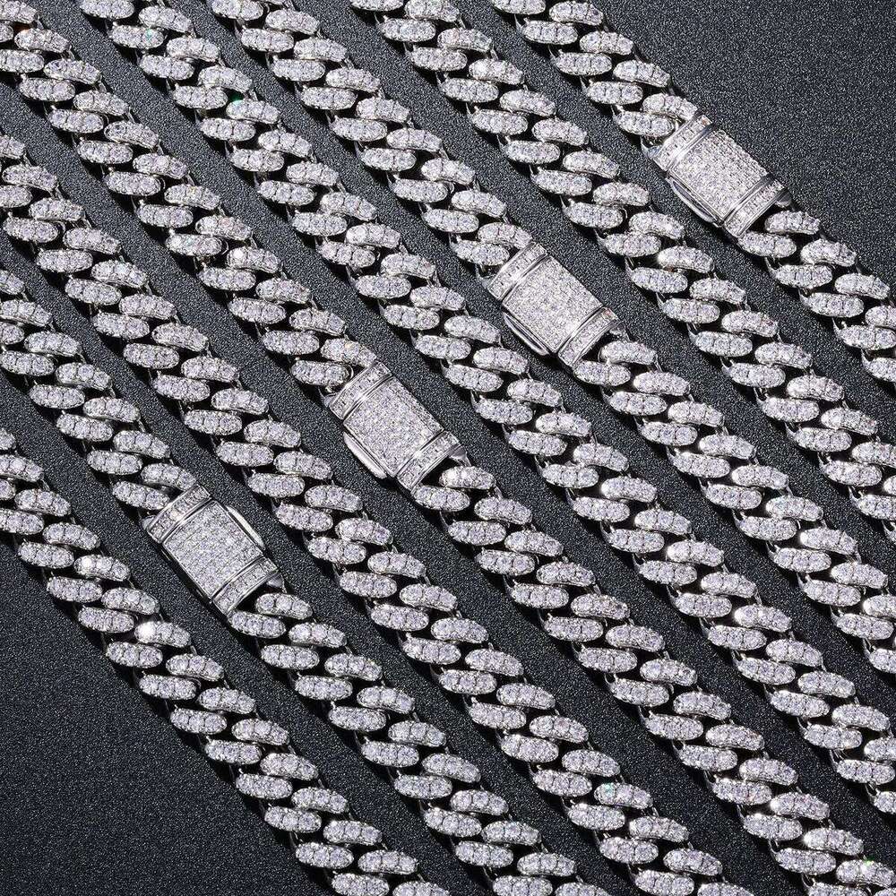 chain fashion personality Moissanite gold plated popular designer necklace 8mm Cuban chainThe gift of choice