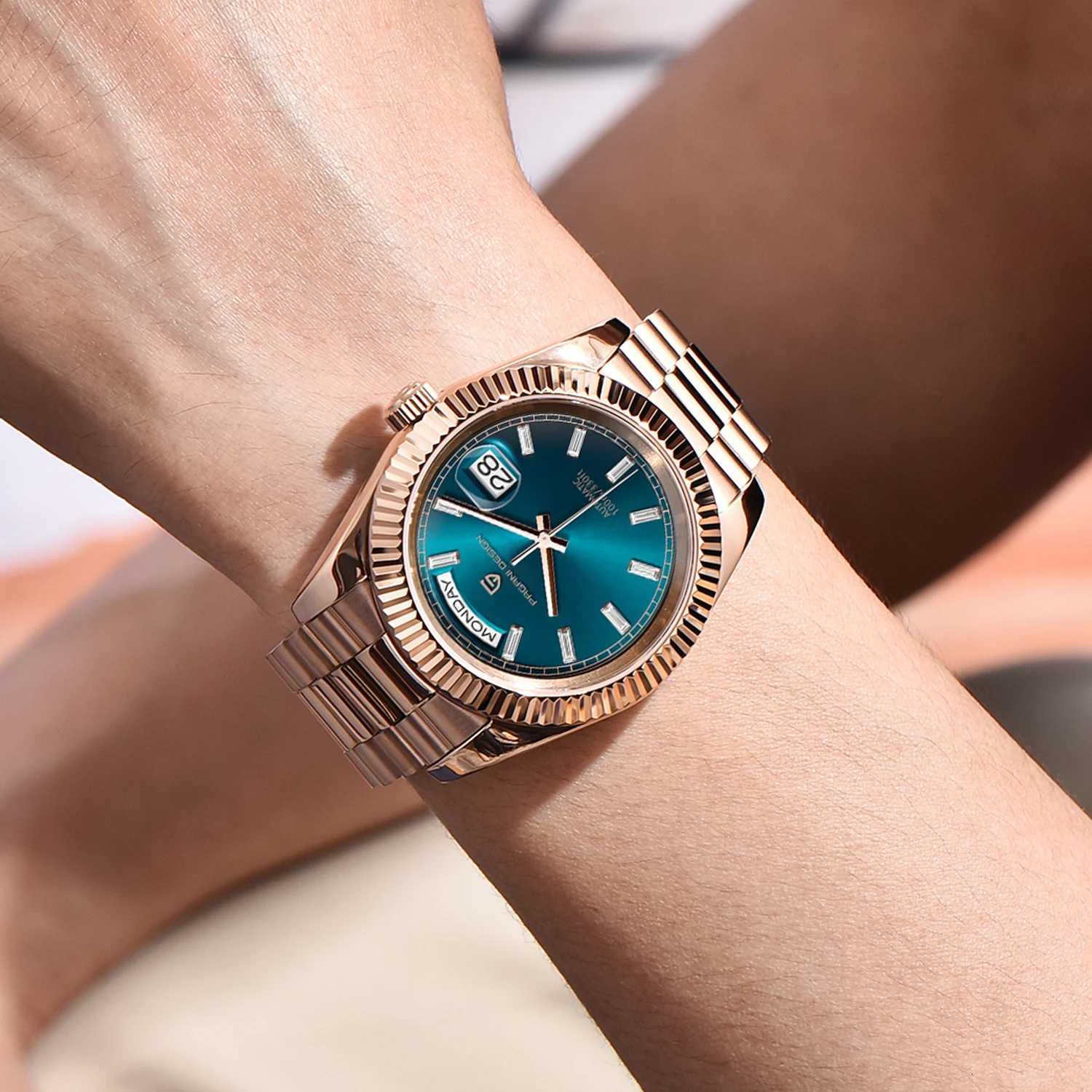 36 Mens Watches Rose Gold Luxury Automatic Watch For Men Mechanical Wristwatches Sapphire Mirror Clock Gift Man W250718