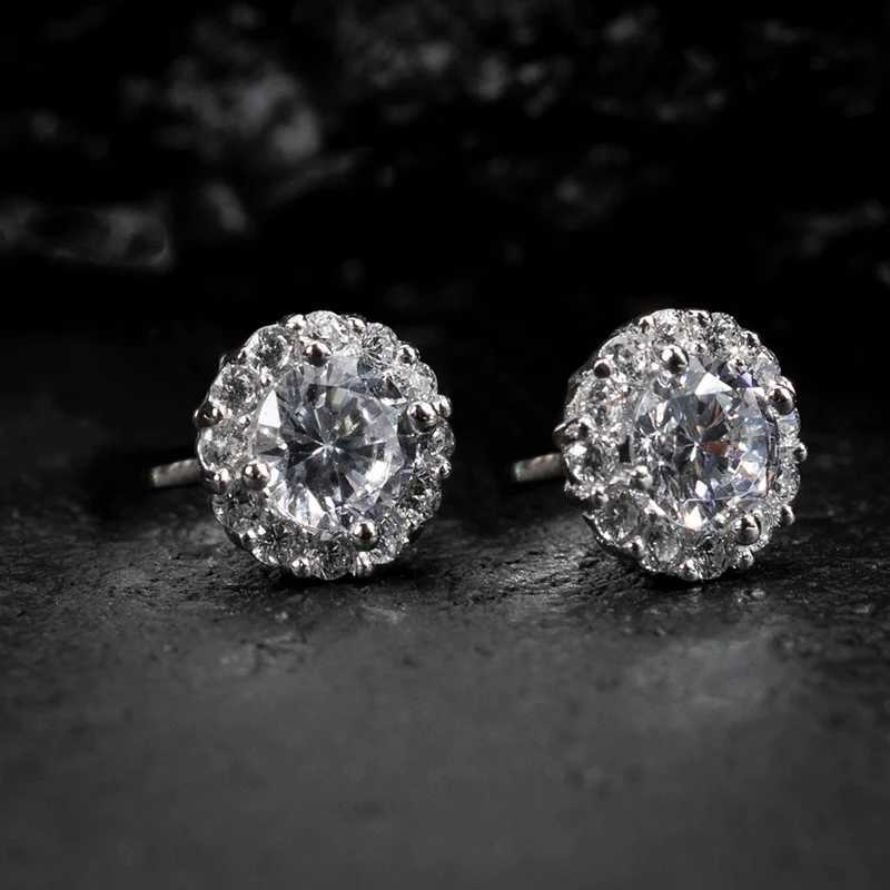 8AA Cubic Zircon Stud Earrings for Women/Men Exquisite Couple Earrings Fancy Anniversary Gift Silver Color Trendy Jewelry XJ250718