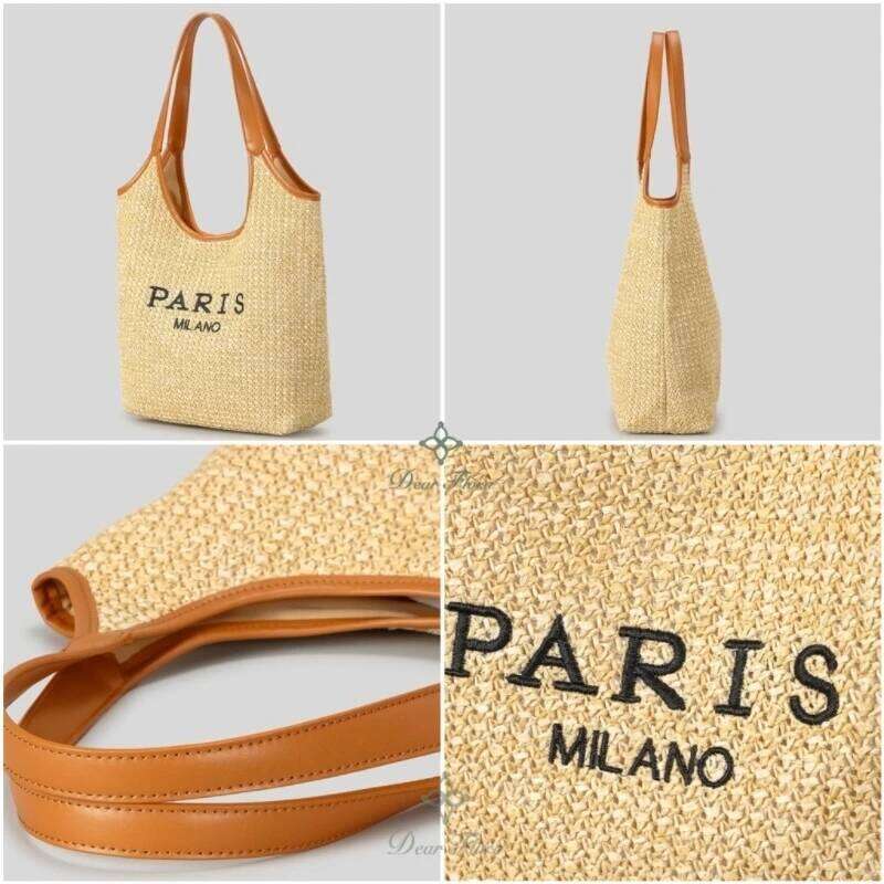 Designer Bag Womens Fashion Letters Straw Handbags Summer Beach Large Capacity Tote Holiday Designer Casual Handmade Woven Shoulder Bags