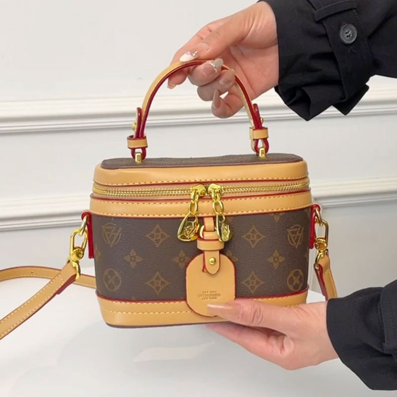 Designer Luxury Vintage Small Box Bag Women's High Handbag Crossbody Zipper Closure Top Fashion