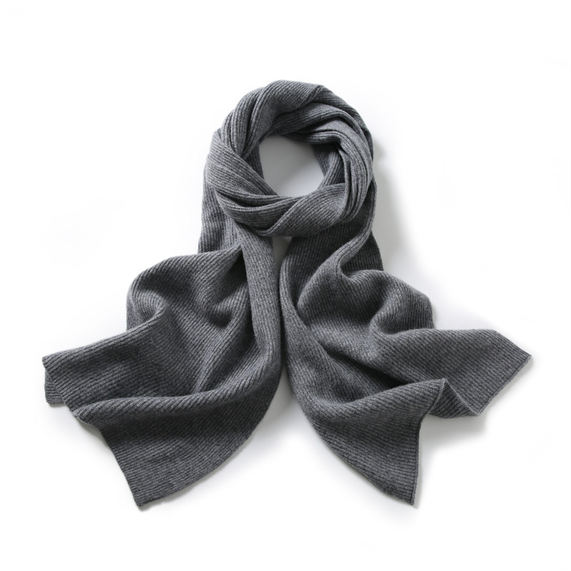 K1440 Fine wool knitted scarf for men and women in autumn and winter, warm and thickened wool neck scarf