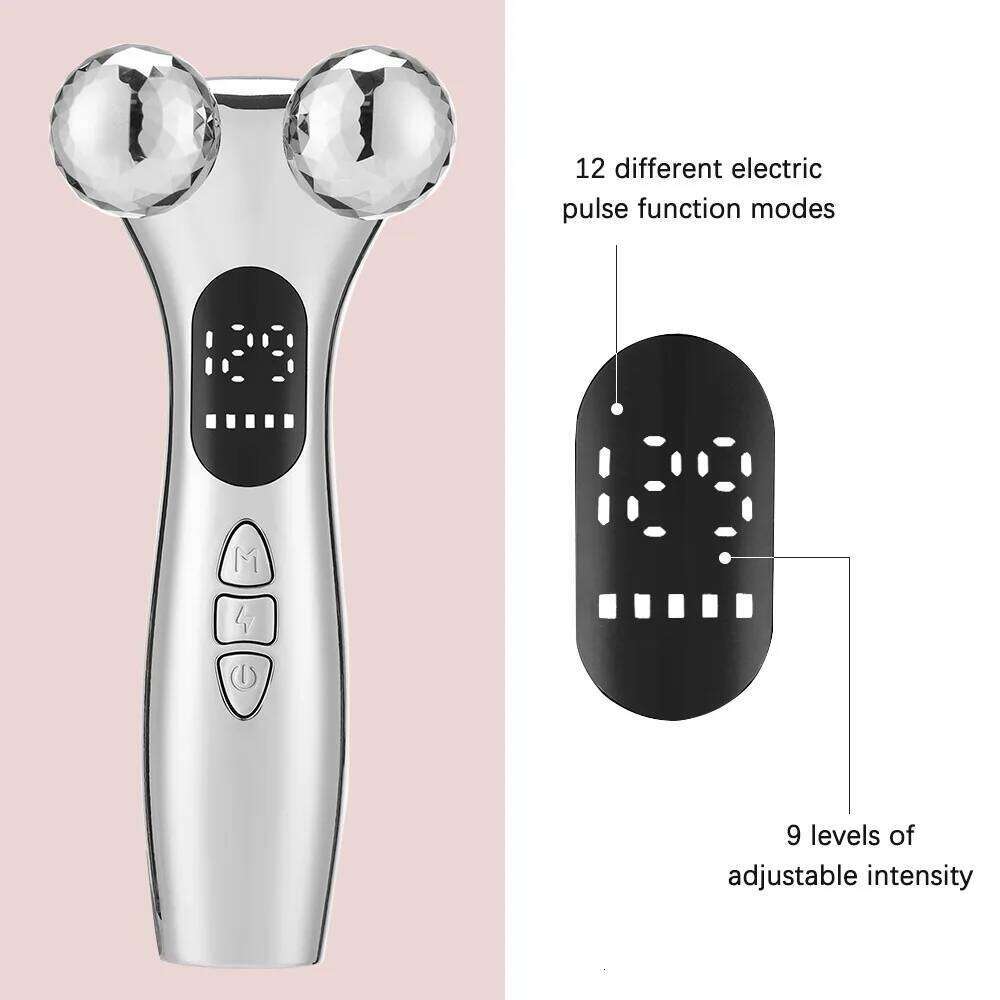 Face Lift Roller Massager LED Display Electric Facial Micro-current Instrument Skin Tighten Massage Beauty Devices