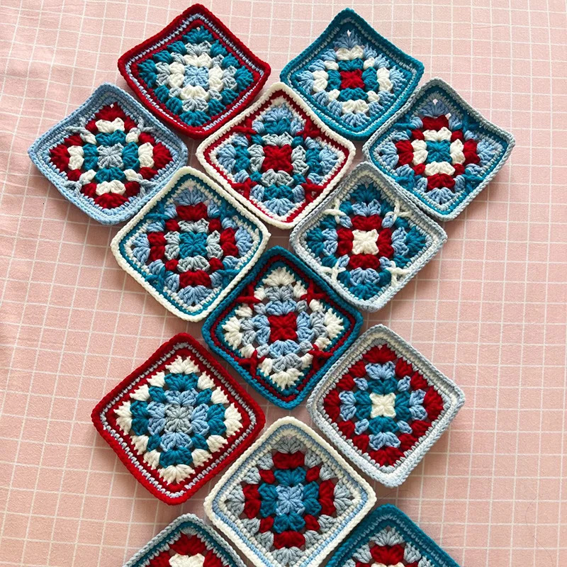 11cm Colorful Handmade Crochet Table Place Mat Pad High-Quality Cotton Thread DIY Bags Blankets Friends Family 13 Pieces 250717