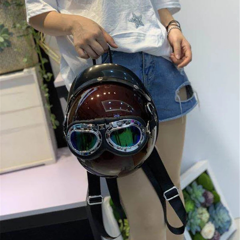 Personalized Helmet Women Backpacks Creative Hiphop Shoulder Crossbody Bags Chic Travel Back Packs for Girls Y2K Sac 250717