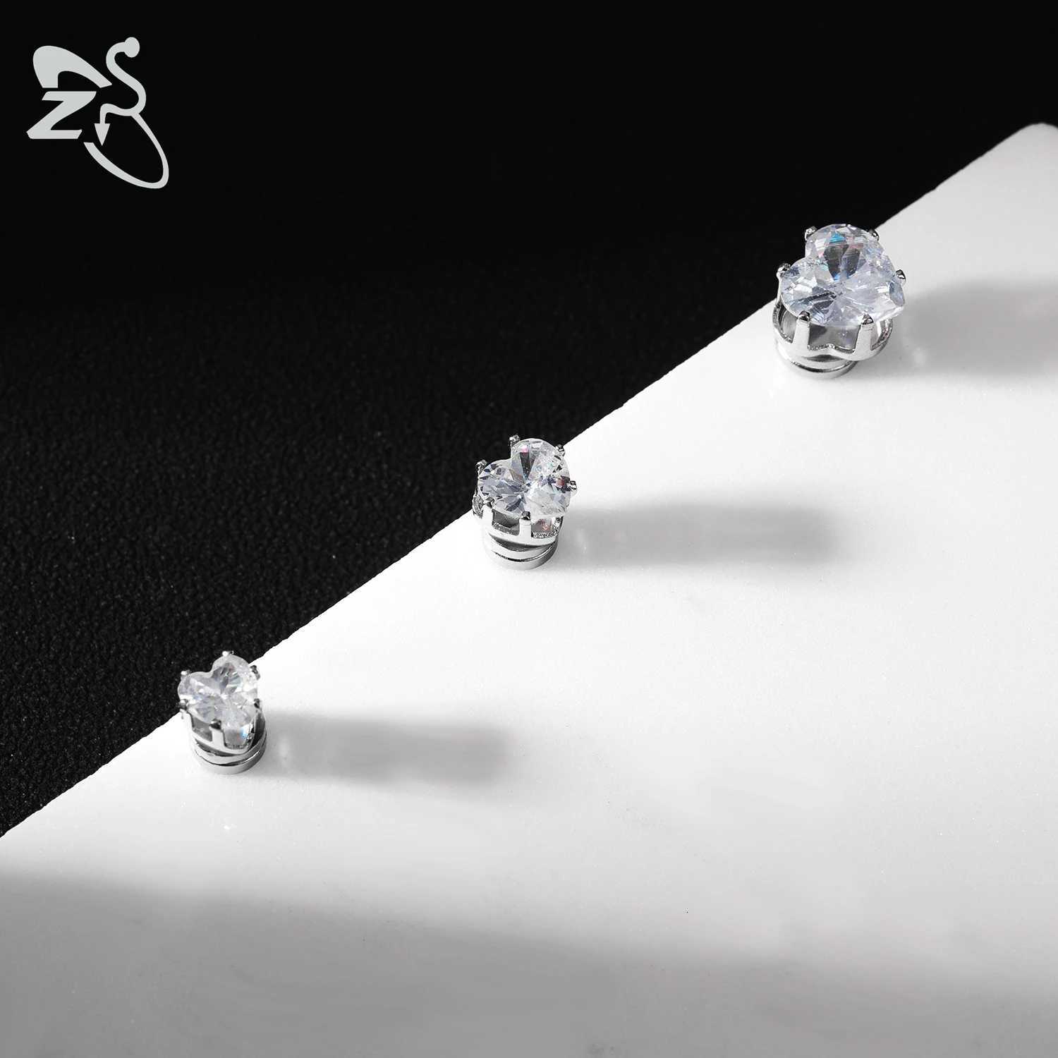 1 Piece Magnetic Clip-on Earrings Star Heart Shape CZ Crystal Ear Clip No Piercing Ear Stud No Pierced Earring Jewelry 4-8MMXJ250718