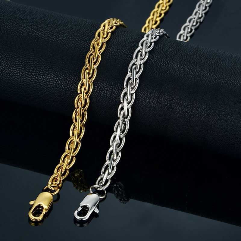 4MM 8MM Tail Chain Necklace for Men Wen Punk Long Stainless Steel Chain Chokers Silver Color Solid Metal Necklace W250718