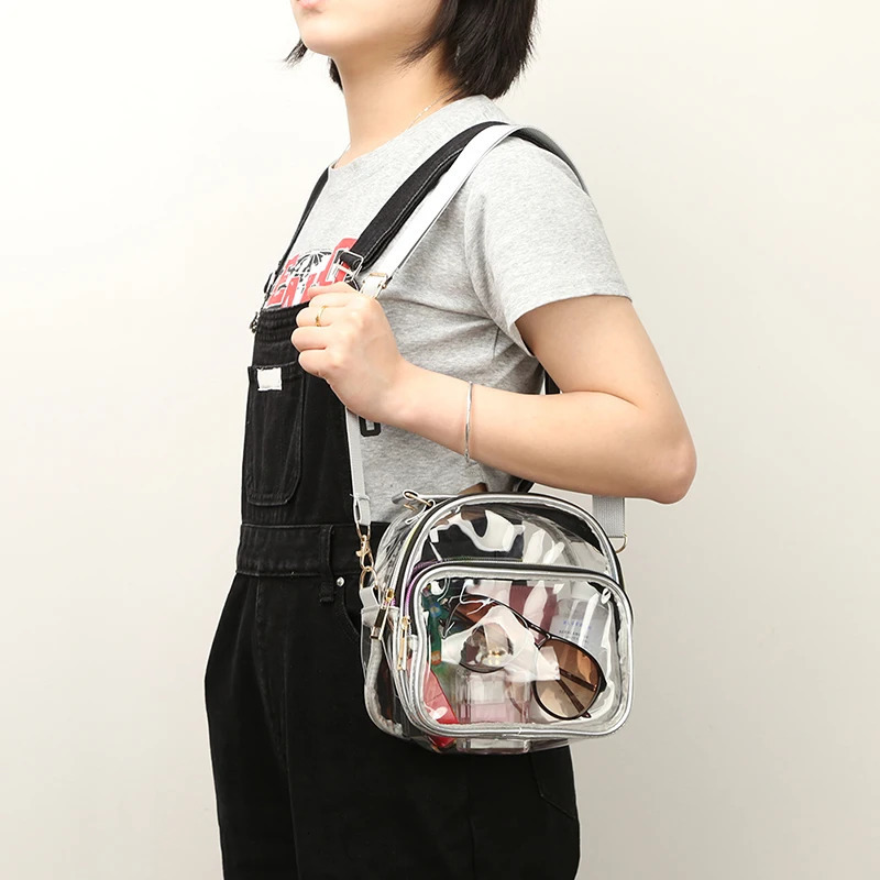 Transparent PVC Ladies Small Handbags Stadium Approved Women Clear Bag Fashion Waterproof Casual Simple Crossbody Shoulder Bags 250714
