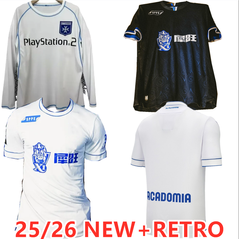 4XL AJ Auxerre 25 26 Retro Home Away Soccer Jerseys RAVELOSON OWUSU SINAYOKO PERRIN TRAORE JUBAL AKPA DIOUSSE MENSAH OSHO Uniforms Men Kits Football Shirt size S-4XL