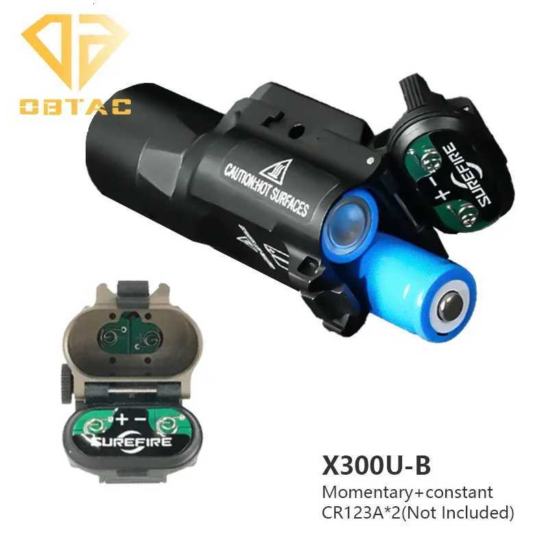 300U-B Tactical X300UB Scout Light Airsoft Weapon Hanging Light Strobe D Hunting Metal X300U-B Flashlight Fits 20mm Rail XJ250718