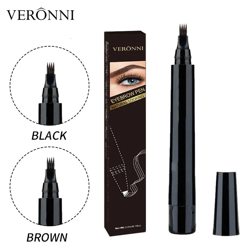 VERONNI natural color four-pronged eyebrow pencil waterproof and sweat-proof four-pronged eyebrow pencil easily create eyebrow 250712