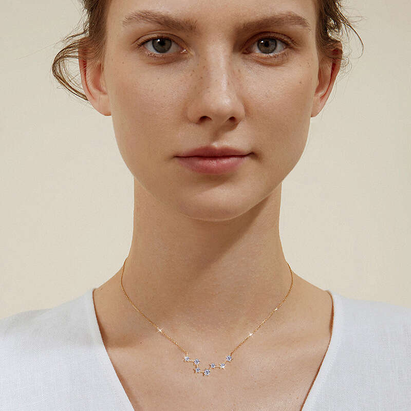 Gypsophila S Sier Necklace Elegant Versatile Big Dipper Moissanite Pendant Gift for Girlfriend