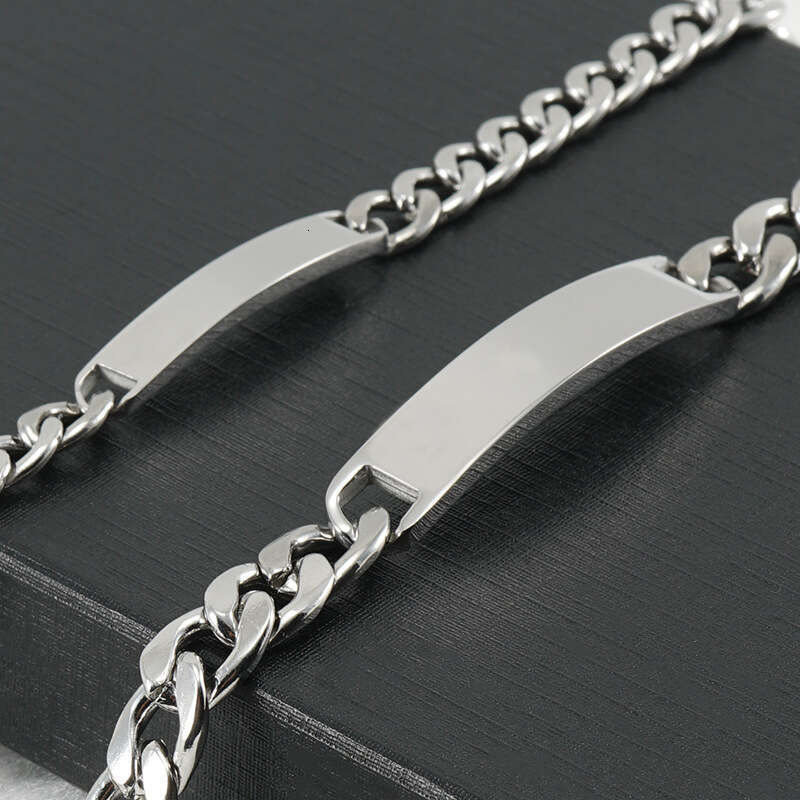 Trendy Stainless Hip-Hop for Men Titanium Steel Fashion Personality NK Chain Curved Piece Men's Bracelet New jewelry