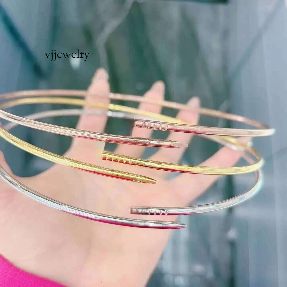 as original 45cm designer brand nail torques choker necklace women girl love gold sier rose engrave party jewelry