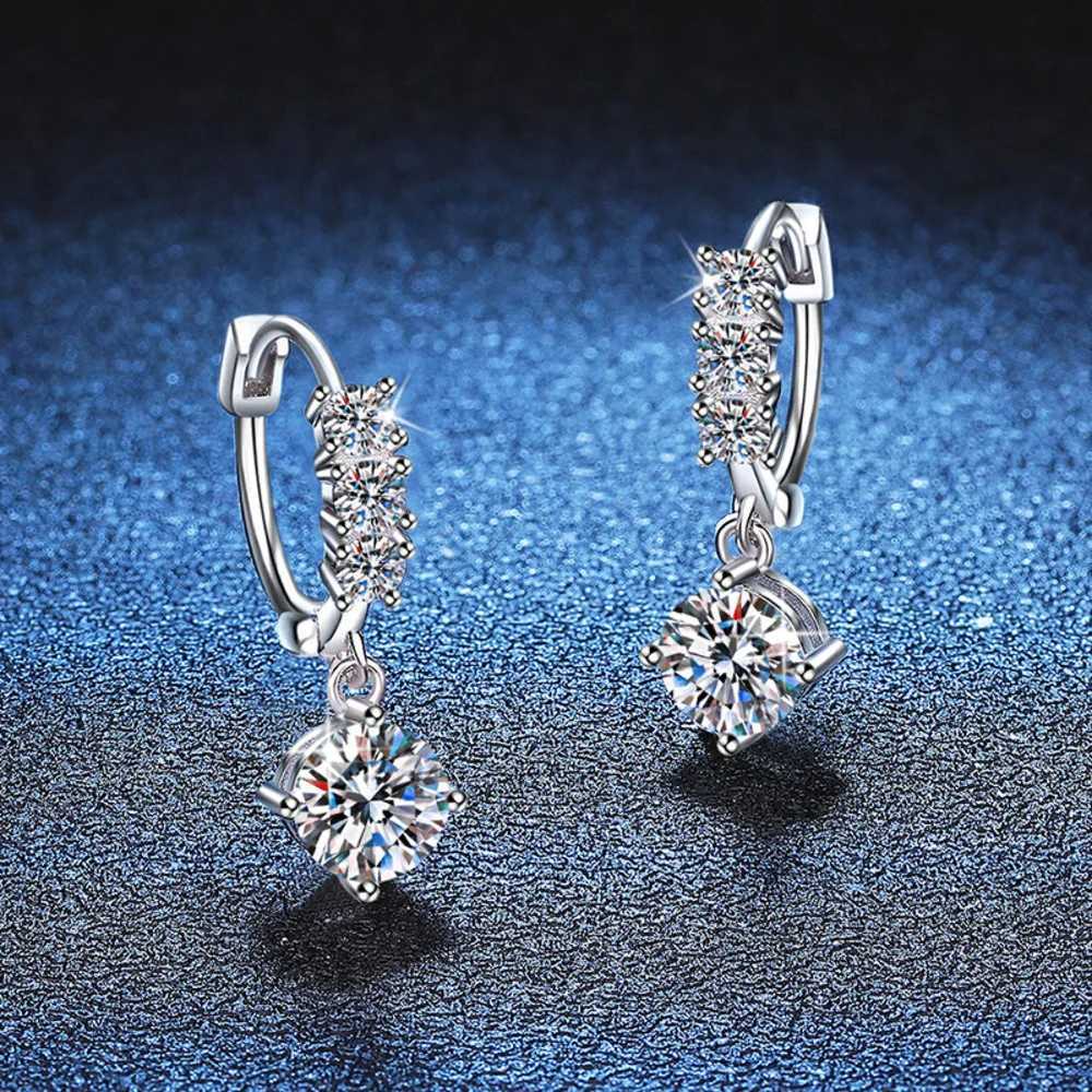 1 Certified Moissanite Drop Earrings for Women Lab Diamond Wedding Fine Jewelry S925 Sterling Silver Diamond Earring XJ250718