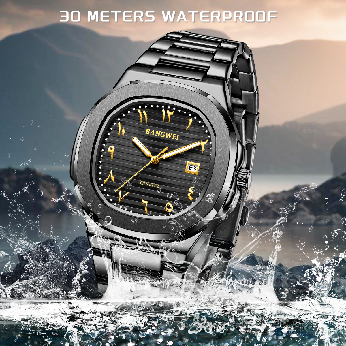 LIGE Men's Watch Fashion Sports Watch Stainless steel strap exquisite suit watches and fashion business watches 30m waterproof watches holiday gi