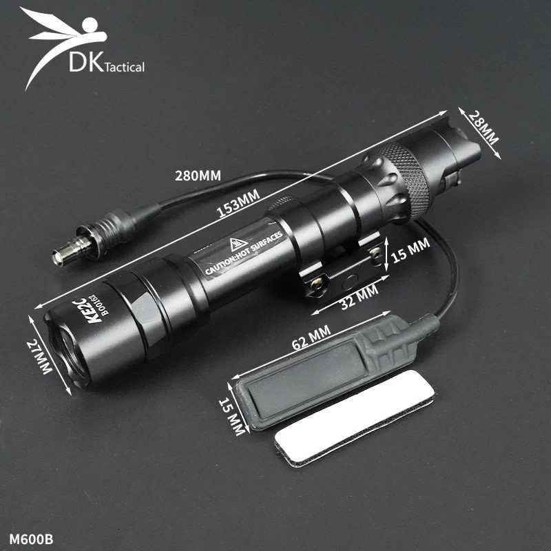 600 600B 300 300B Flashlight Tactical D Spotlight Light Hunting Rif Scout Light With Dual Function Switch For 21MM RailXJ250718
