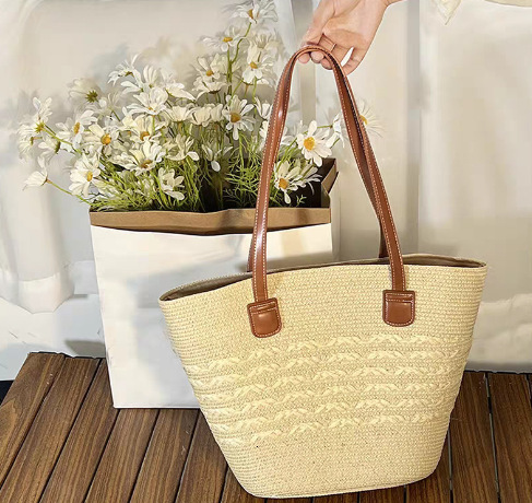 Summer New Women's Shoulder Bag New Large Capacity Elegant Woven Handbag Shoulder Bag Underarm Bag Beach Bag New Designer Bag New Designer Luxury