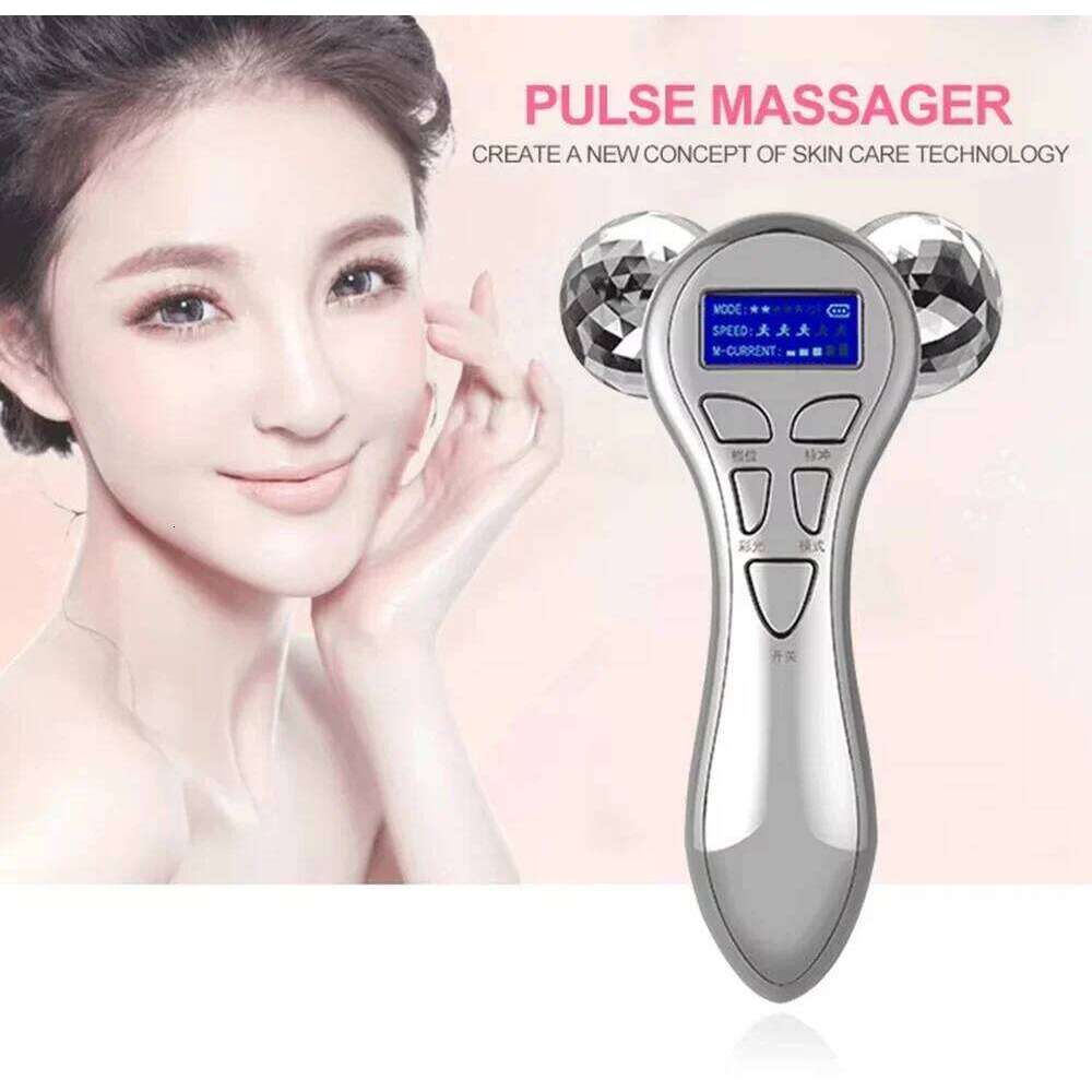 4D Face Massager Roller Microcurrent Vibration Facial V Lifting Massage Devices Beauty Skin Care Tool For Neck Eye Body