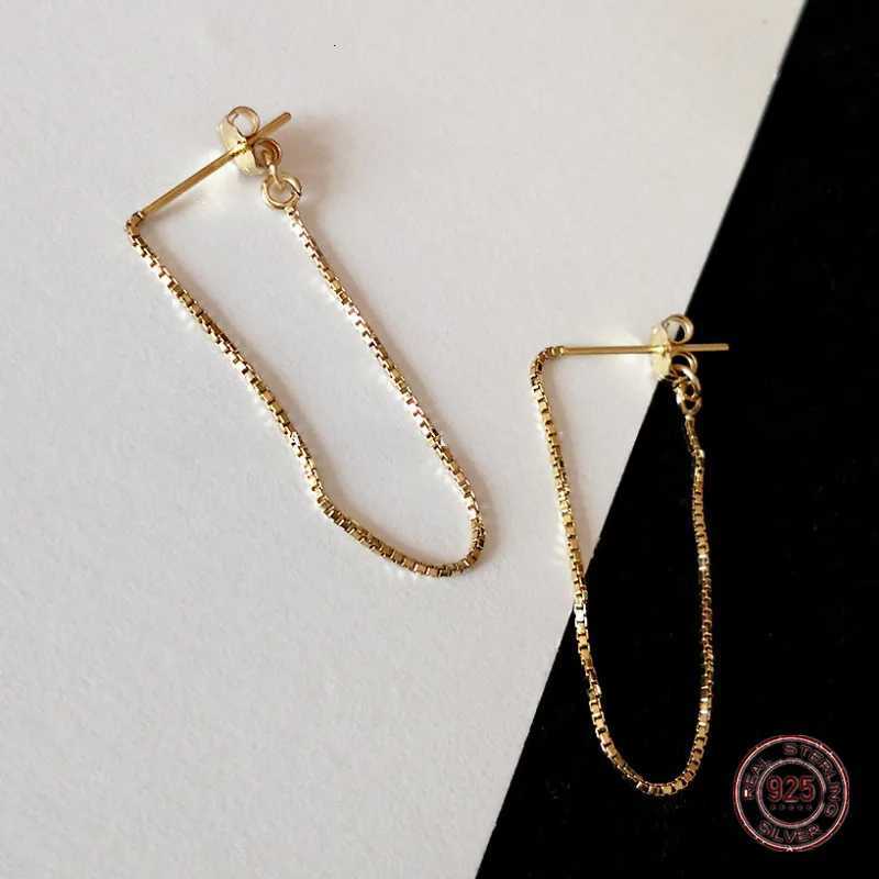 925 Sterling Silver Chain Pendant Drop Earrings for Women Minimalist Dangle Korean Fashion Earrings Summer Jewelry XJ250718