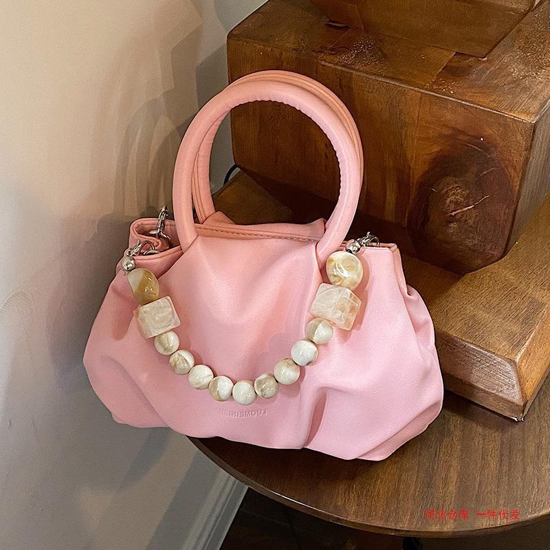 Summer new women's shoulder crossbody bag Summer new women's pleated handbag New designer bag New solid color pleated cloud bag New designer