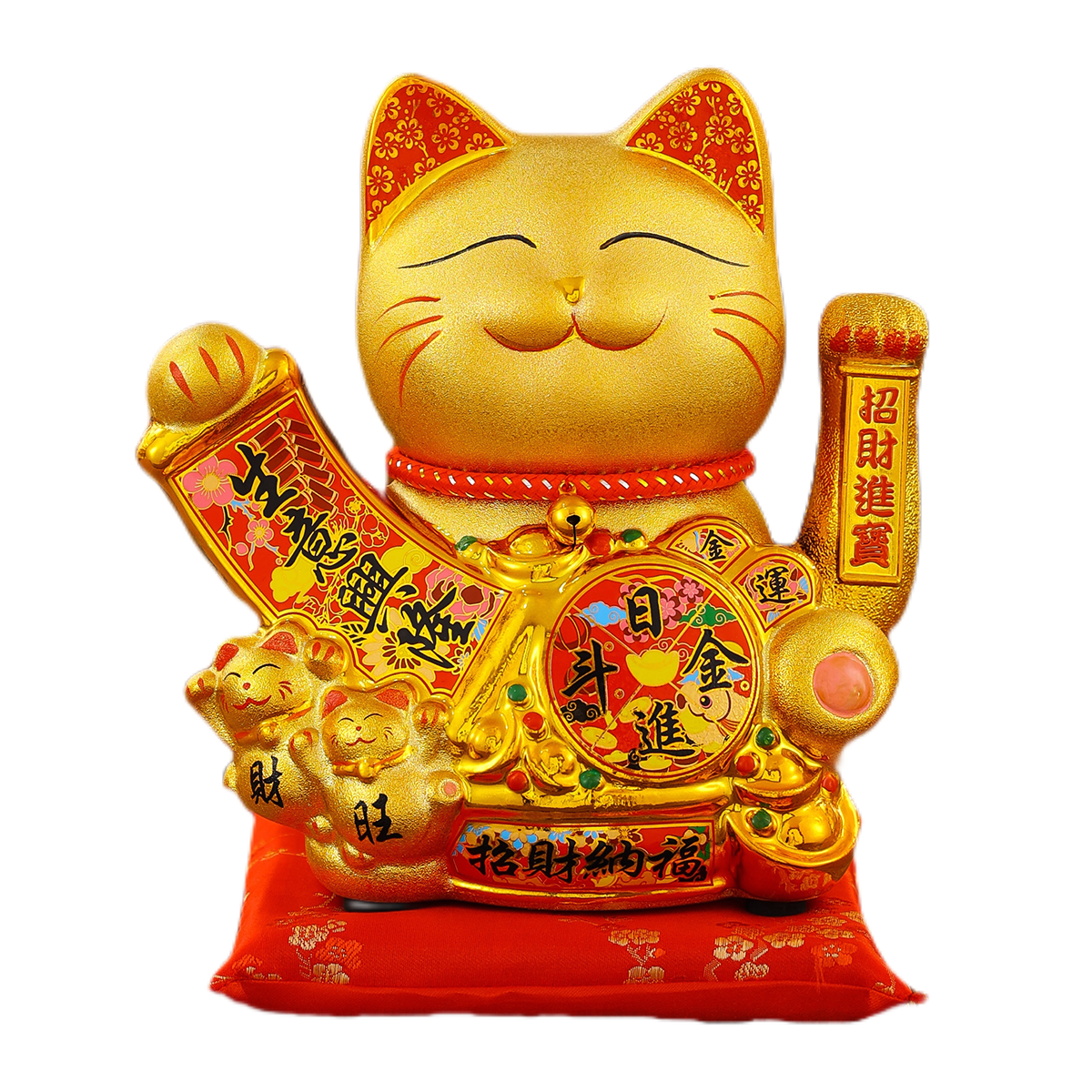 Gold Plated Ceramic Lucky Cat Figurine Automatic hand shaking for Home Decor Kitten Statue - Perfect Fengshui Gift Item
