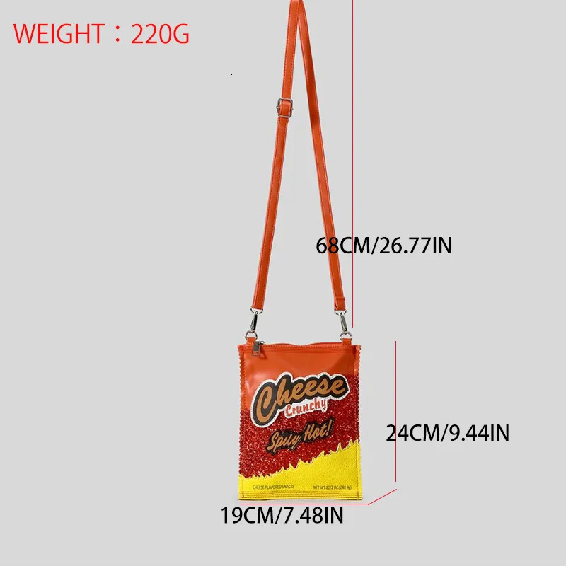 Unique Cheese Crunchy Bags Women Purses and Handbags Snacks Chips Ladies Crossbody Bag Girls Mini Clutch Bags Novelty Purses 250717
