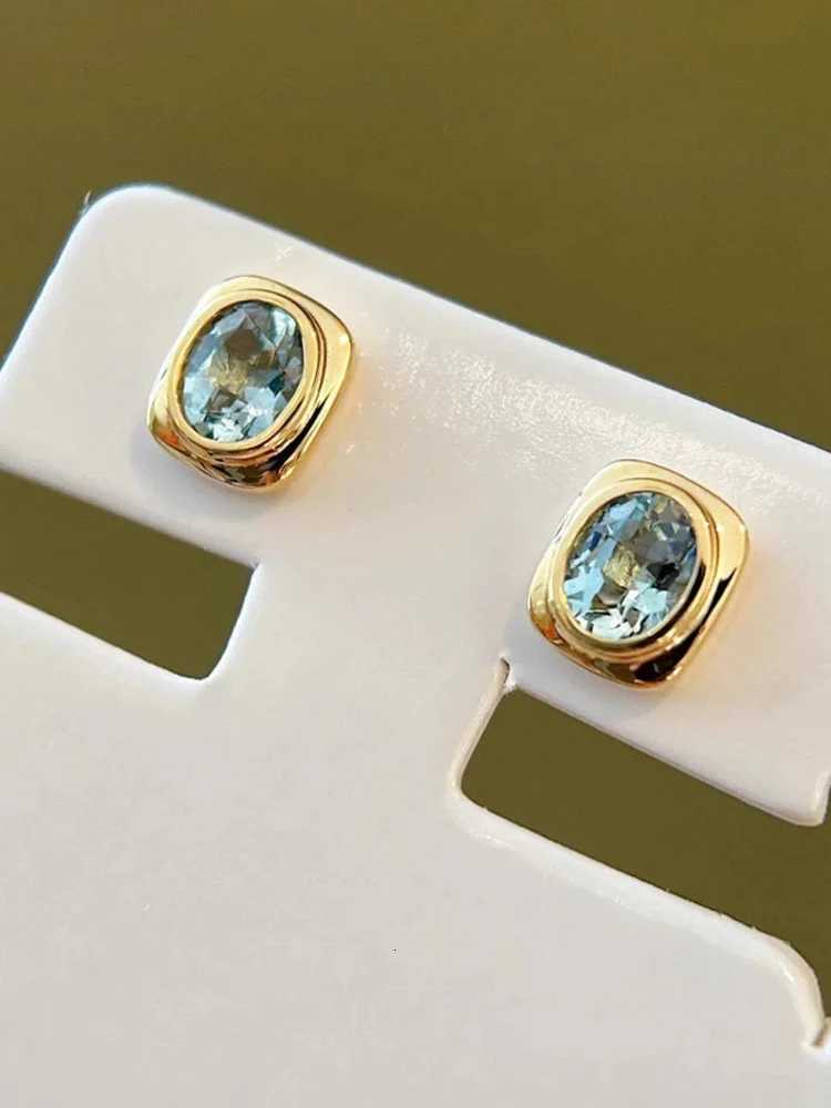 925 Sterling Silver Womens Stud Earrings Aqua Blue Zircon Square Earrings New Earrings Jewelry Daily Wear Holiday Party Gifts XJ250718