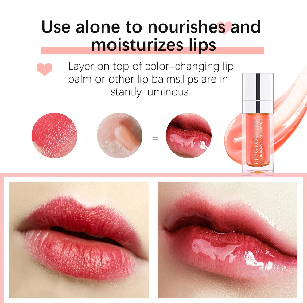 Clear 6ml Crystal Jelly Moisturizing Lip Oil Plumping Lip Gloss Sexy Plump Lip Glow Oil Tinted Lip Plumper Lips Makeup 250717
