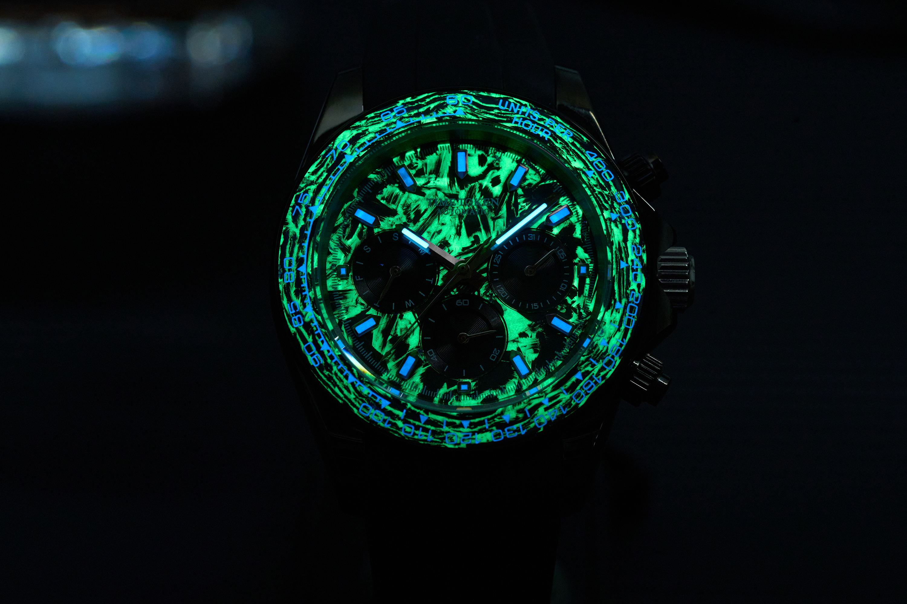 TIME TOKEN2025 Carbon Fiber Automatic Mechanical Wristwatch 40MM Dial Sapphire Crystal Super Luminous Hands See-Through Back