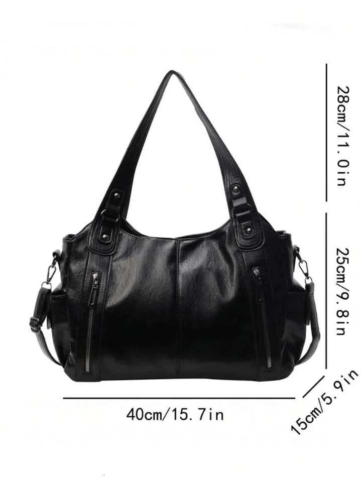 2K Hot Girl Bag New Pu Leather Splicing Armpit Bag Mti-Flap Pocket Pants Metal Buckle Crossbody Bag Wens Commuter Bag Y250718