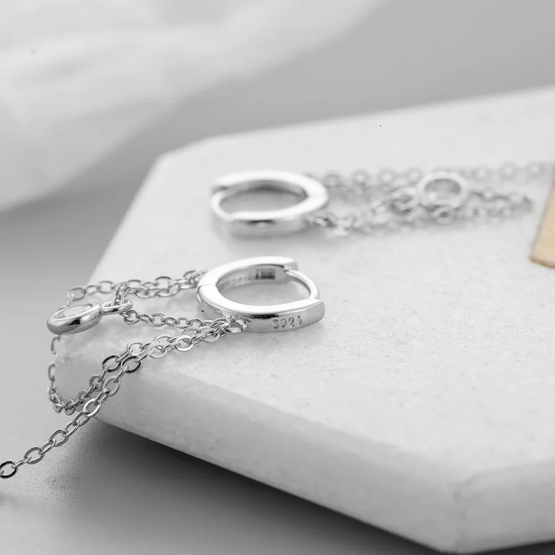 VOQ Silver Color Long Tassel Water Drop Shape Earrings for Women Handmade Jewelry 250715